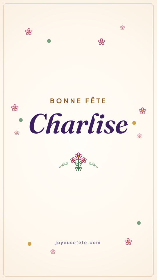 Image « Bonne fête Charlise » au format story