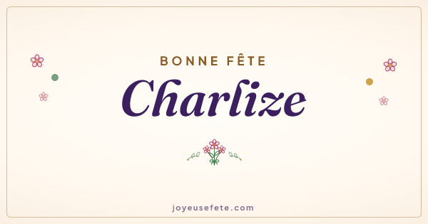 Image « Bonne fête Charlize » au format large