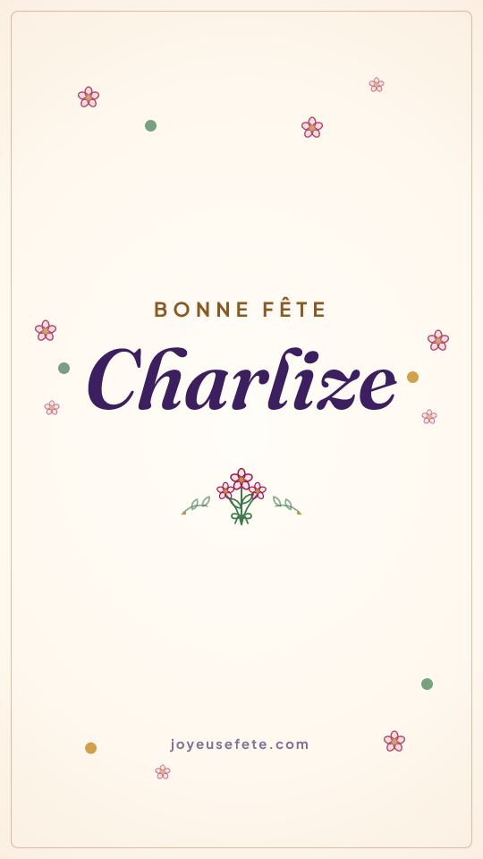 Image « Bonne fête Charlize » au format story