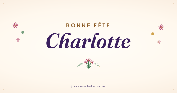 Image « Bonne fête Charlotte » au format large