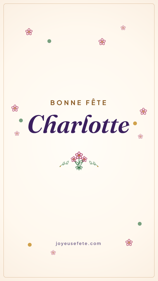 Image « Bonne fête Charlotte » au format story