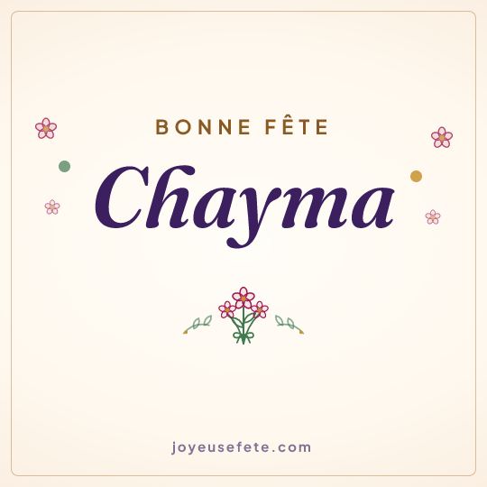 Image carrée « Bonne fête Chayma » pour WhatsApp