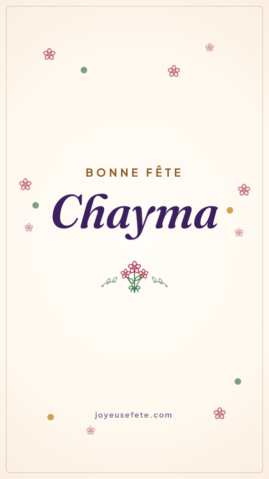 Image « Bonne fête Chayma » au format story