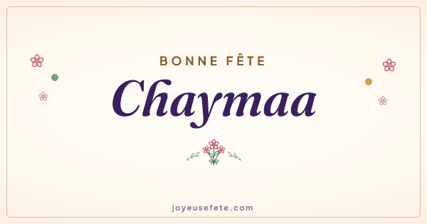 Image « Bonne fête Chaymaa » au format large