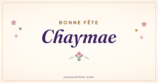 Image « Bonne fête Chaymae » au format large