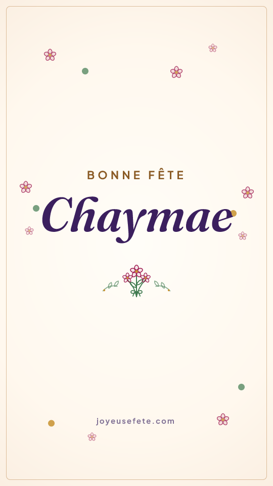 Image « Bonne fête Chaymae » au format story