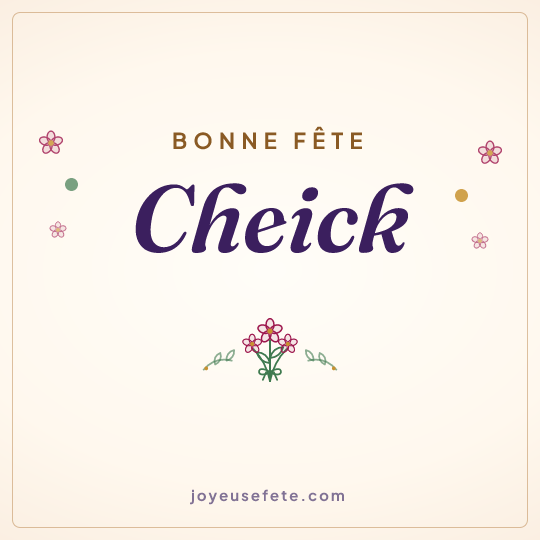 Image carrée « Bonne fête Cheick » pour WhatsApp