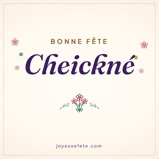 Image carrée « Bonne fête Cheickné » pour WhatsApp