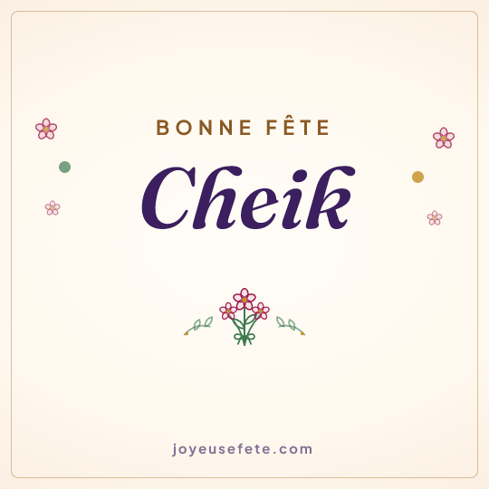 Image carrée « Bonne fête Cheik » pour WhatsApp