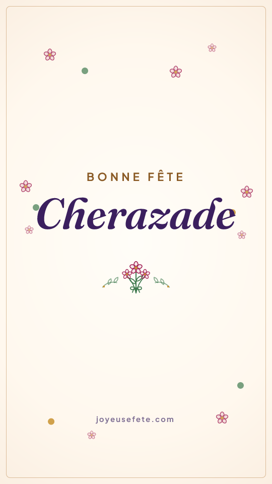 Image « Bonne fête Cherazade » au format story