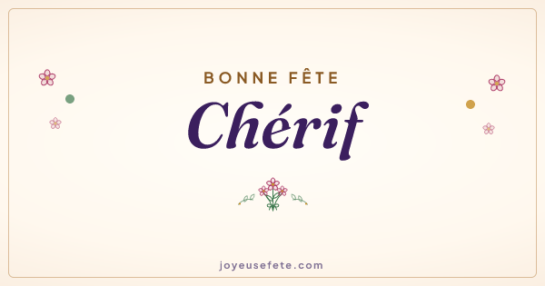 Image « Bonne fête Chérif » au format large