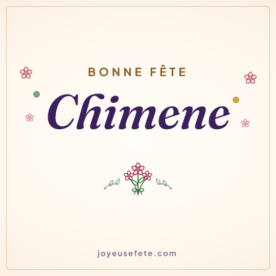 Image carrée « Bonne fête Chimene » pour WhatsApp