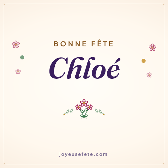 Image carrée « Bonne fête Chloé » pour WhatsApp