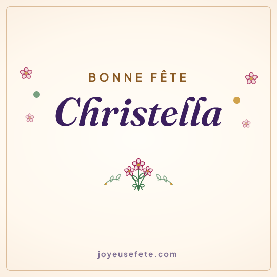 Image carrée « Bonne fête Christella » pour WhatsApp