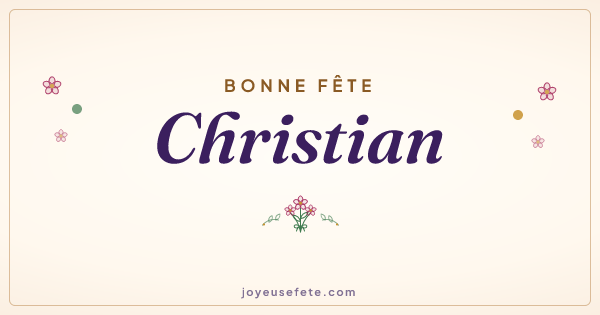 Image « Bonne fête Christian » au format large