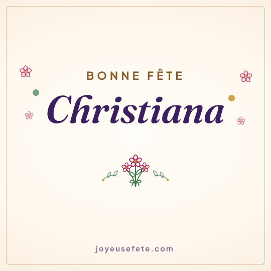Image carrée « Bonne fête Christiana » pour WhatsApp