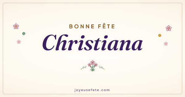 Image « Bonne fête Christiana » au format large