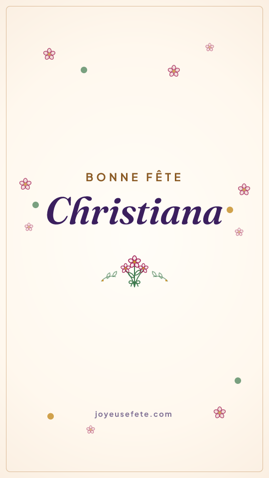 Image « Bonne fête Christiana » au format story