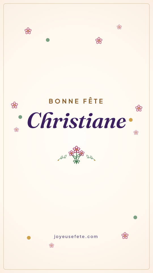 Image « Bonne fête Christiane » au format story