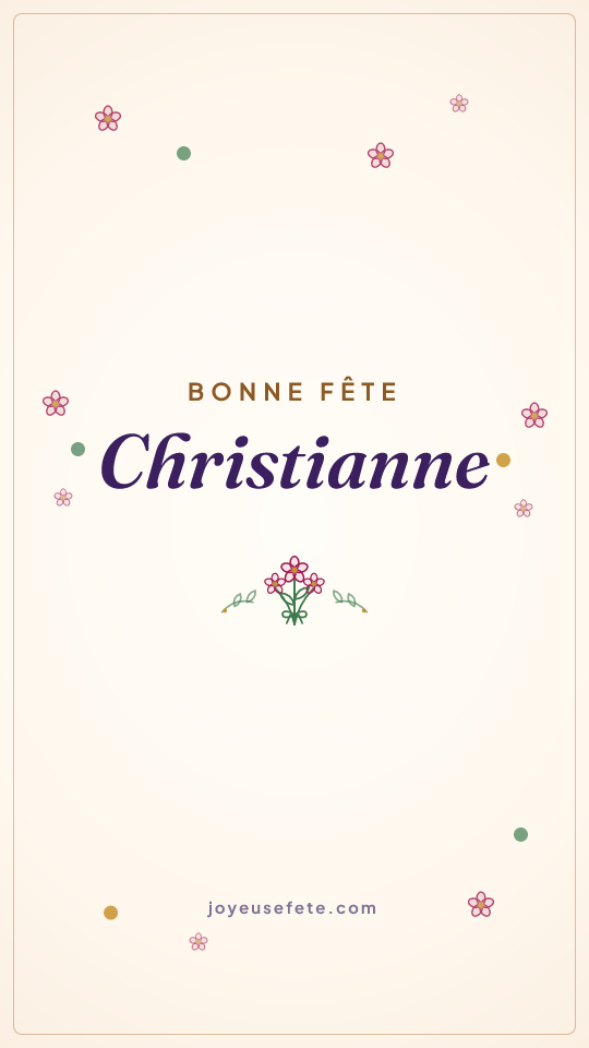Image « Bonne fête Christianne » au format story