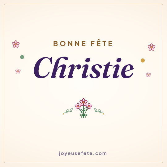 Image carrée « Bonne fête Christie » pour WhatsApp
