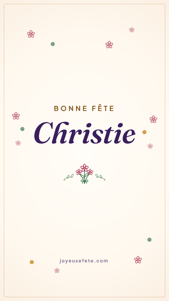 Image « Bonne fête Christie » au format story