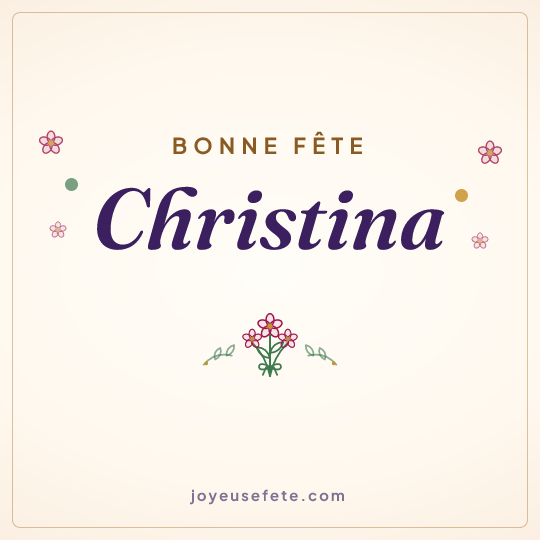 Image carrée « Bonne fête Christina » pour WhatsApp