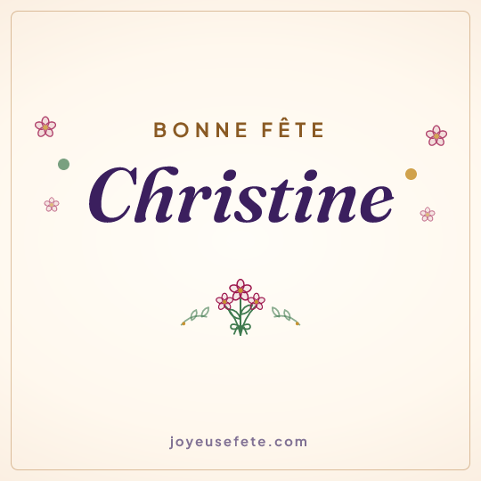 Image carrée « Bonne fête Christine » pour WhatsApp