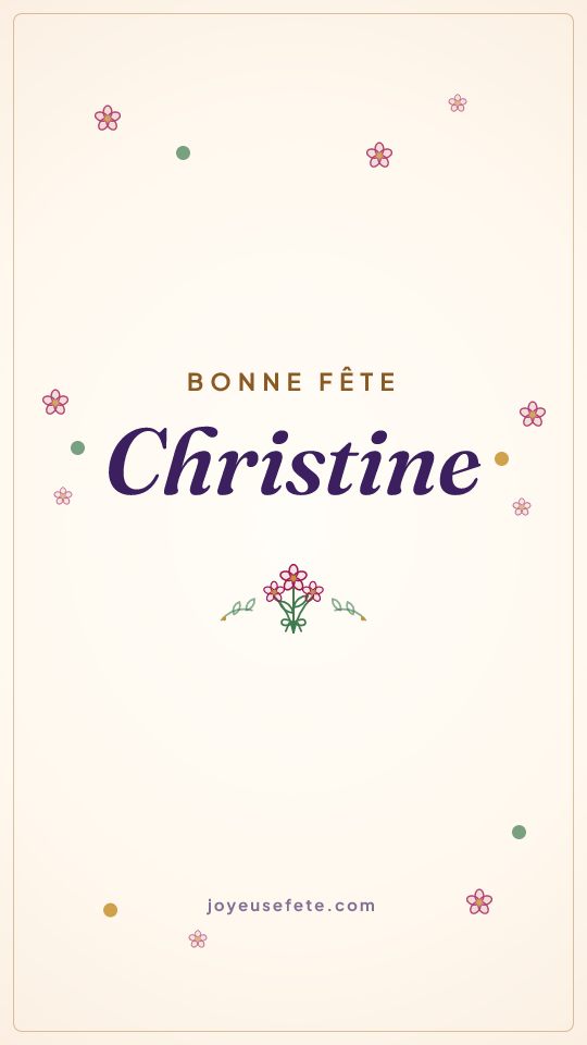 Image « Bonne fête Christine » au format story
