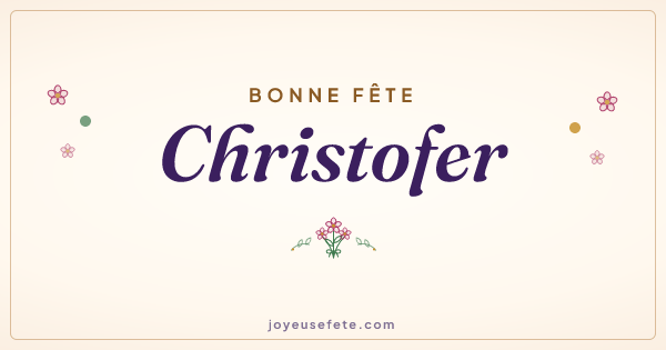 Image « Bonne fête Christofer » au format large