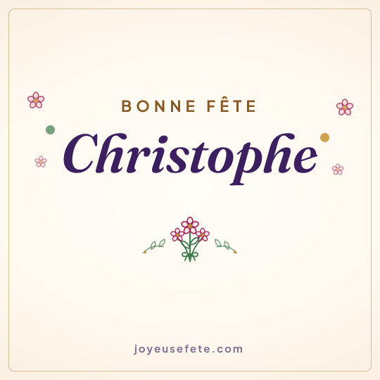 Image carrée « Bonne fête Christophe » pour WhatsApp