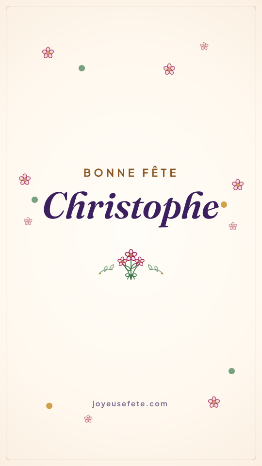 Image « Bonne fête Christophe » au format story
