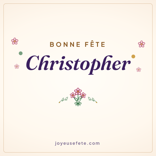Image carrée « Bonne fête Christopher » pour WhatsApp
