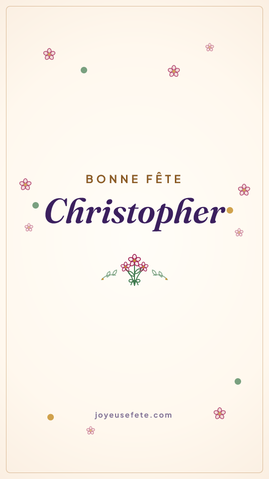 Image « Bonne fête Christopher » au format story