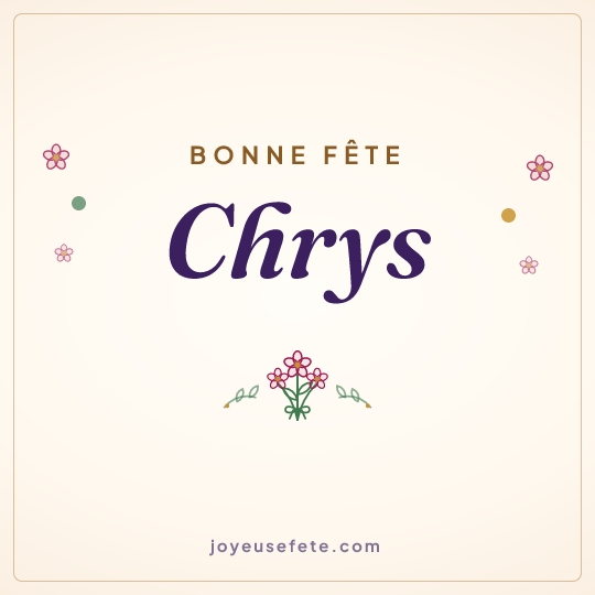 Image carrée « Bonne fête Chrys » pour WhatsApp
