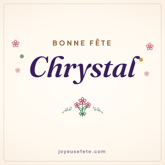 Image carrée « Bonne fête Chrystal » pour WhatsApp