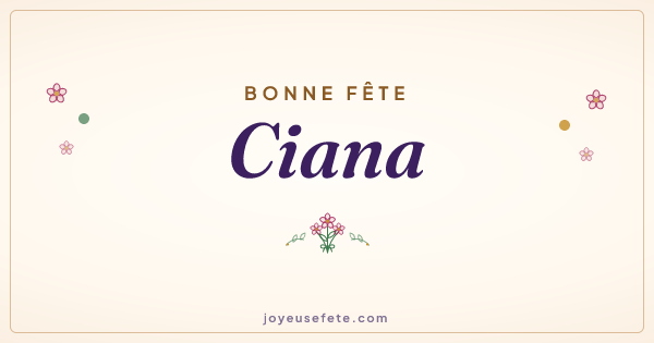 Image « Bonne fête Ciana » au format large