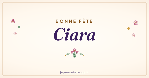 Image « Bonne fête Ciara » au format large