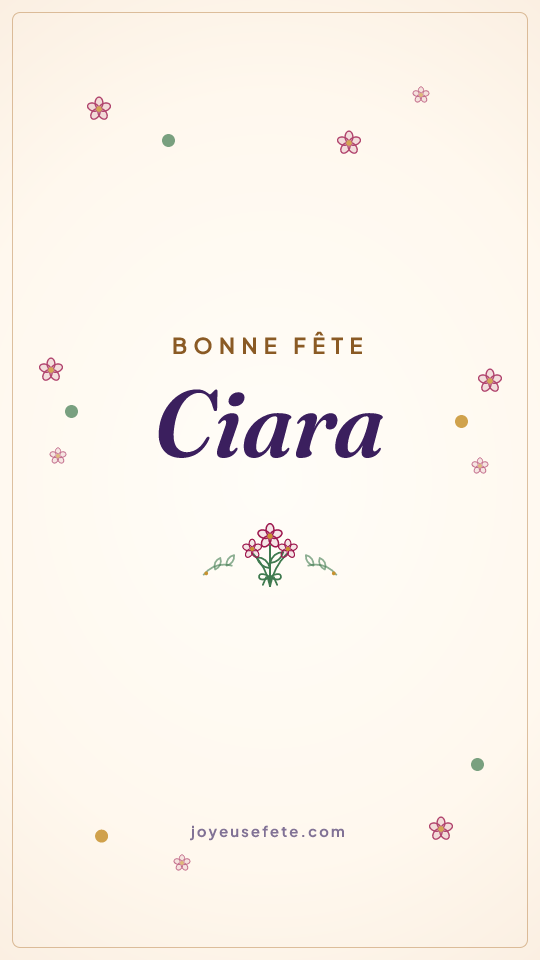 Image « Bonne fête Ciara » au format story