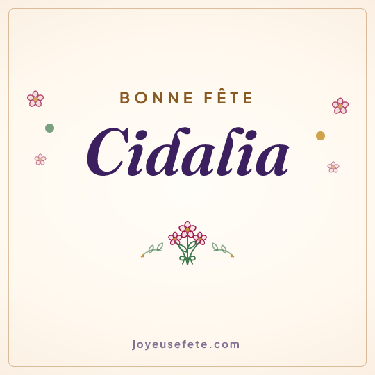 Image carrée « Bonne fête Cidalia » pour WhatsApp