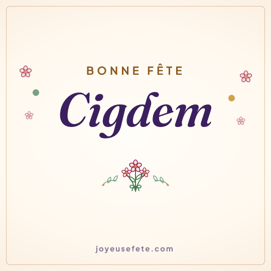 Image carrée « Bonne fête Cigdem » pour WhatsApp