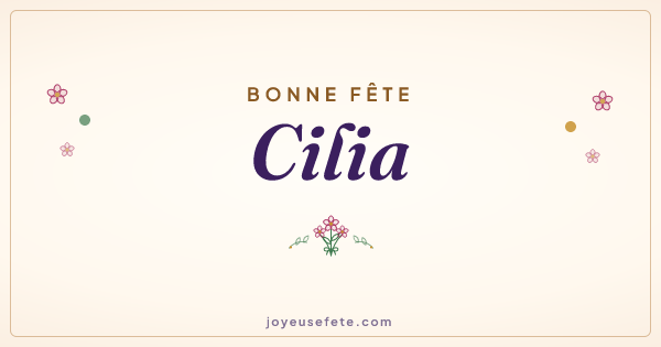 Image « Bonne fête Cilia » au format large