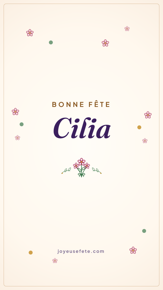 Image « Bonne fête Cilia » au format story