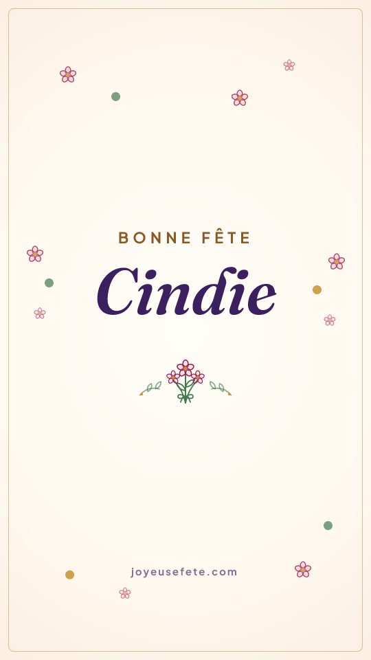 Image « Bonne fête Cindie » au format story