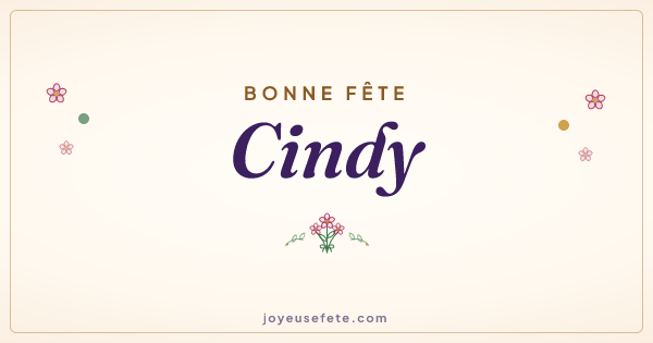 Image « Bonne fête Cindy » au format large