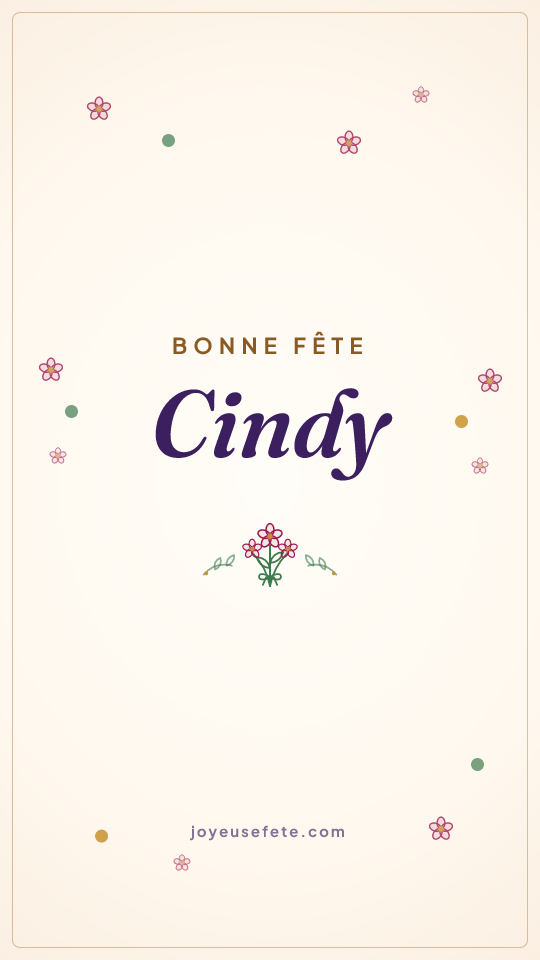 Image « Bonne fête Cindy » au format story