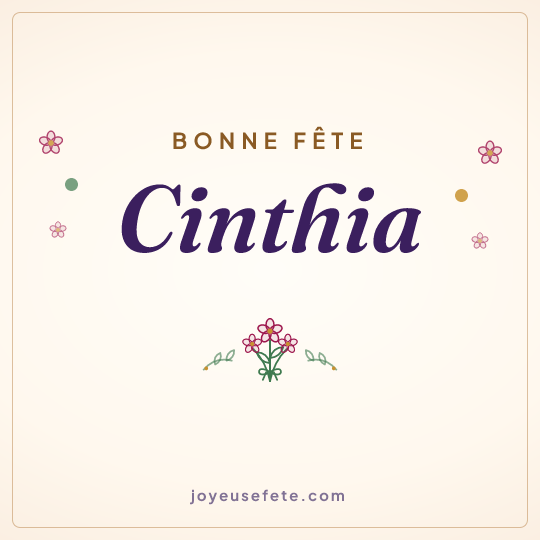 Image carrée « Bonne fête Cinthia » pour WhatsApp