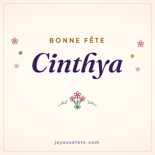 Image carrée « Bonne fête Cinthya » pour WhatsApp