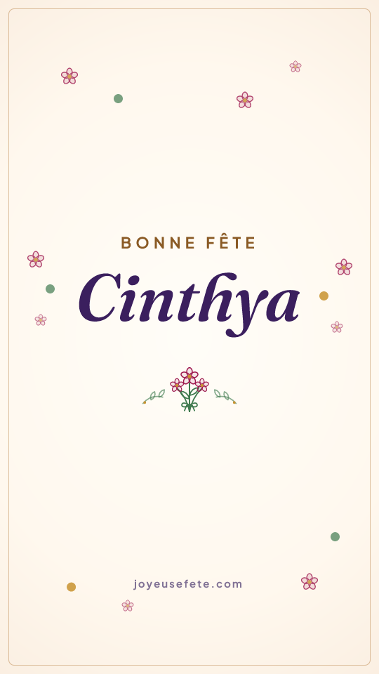 Image « Bonne fête Cinthya » au format story