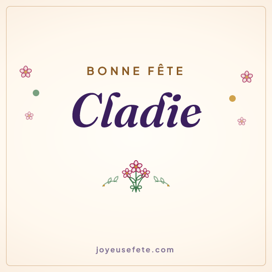 Image carrée « Bonne fête Cladie » pour WhatsApp